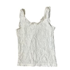 Vintage Lace Cami Top Ivory Sheer Size Small Tank Made In USA